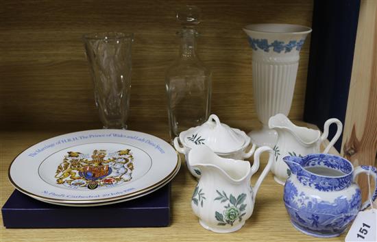 Three Royal commemorative plates and sundry ceramics
